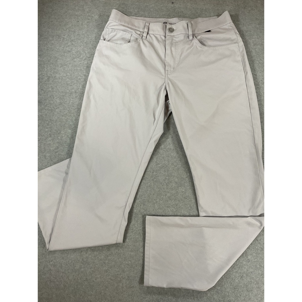 TravisMathew Mens Gray Polyester Golf Pants Size 33 Straight Leg 5-Pocket 2768